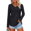 Women’s Oversized V-Neck Long Sleeve T-Shirts